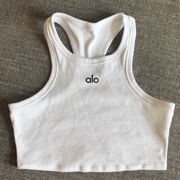 ALO Yoga White Racerback Tank - Picture 1 of 2